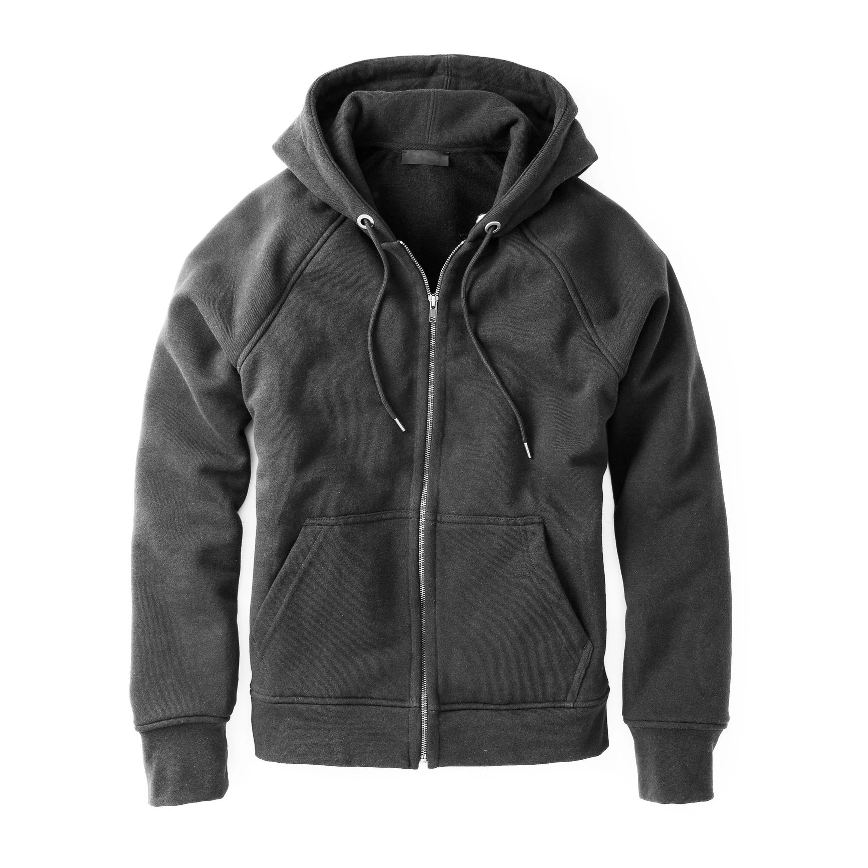 Charcoal hoodie mockup concept for minimalist Japanese-style typography print (non-branded)